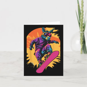 Snowboarding Animals- Donkey On A Snowboard Snowbo Card