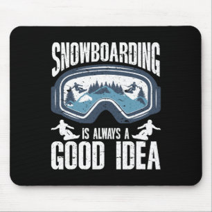 Snowboarding Art Men Snowboard Winter Cool Snowboa Mouse Pad
