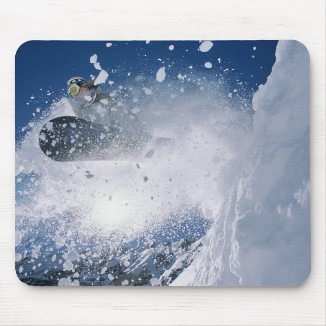 Snowboarding at Snowbird Resort, Wasatch Mouse Pad (Front)