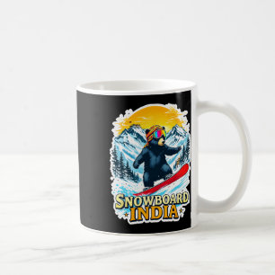 Snowboarding Bear In Scenic India Coffee Mug