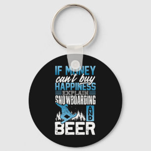 Snowboarding Beer Lover Facts Gift Snowboard Snowb Keychain