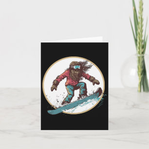 Snowboarding Bigfoot Shred Snow Squatch Card