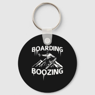 Snowboarding Boozing Keychain