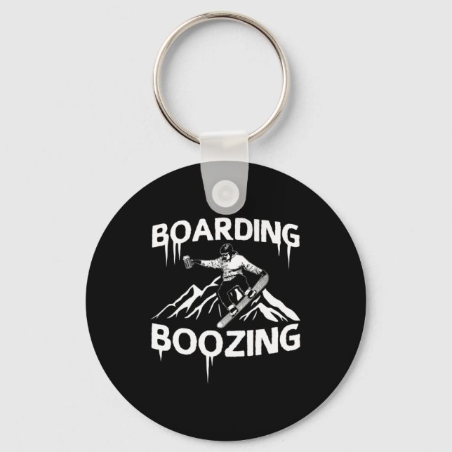 Snowboarding Boozing Keychain (Front)