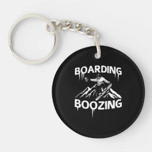 Snowboarding Boozing Keychain