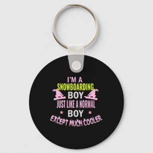 Snowboarding Boy Just Like A Normal Boy Except Muc Keychain