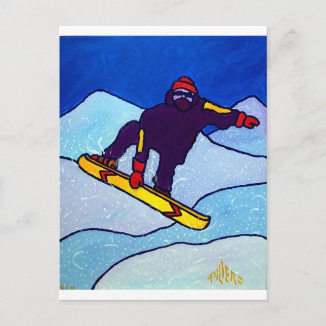 Snowboarding by Piliero Postcard (Front)