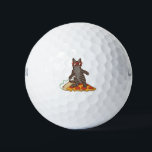 Snowboarding Cat on Pizza Golf Balls<br><div class="desc">Snowboarding Cat on Pizza</div>