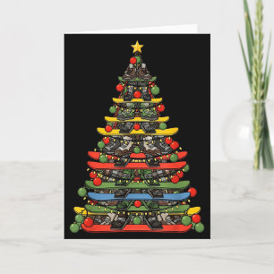Snowboarding Christmas Snowboard Tree  Card