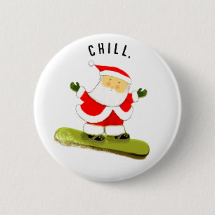Snowboarding Christmas Stocking Stuffer 2 Inch Round Button