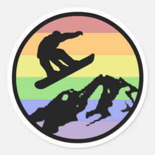Snowboarding Classic Round Sticker
