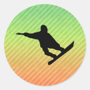 Snowboarding Classic Round Sticker