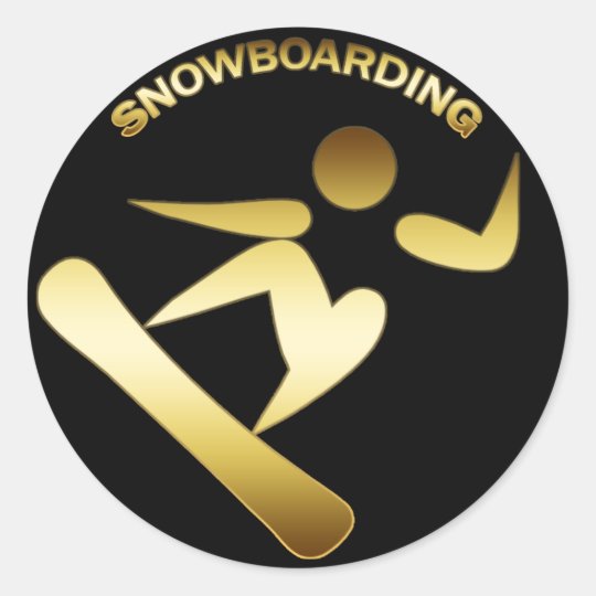SNOWBOARDING CLASSIC ROUND STICKER