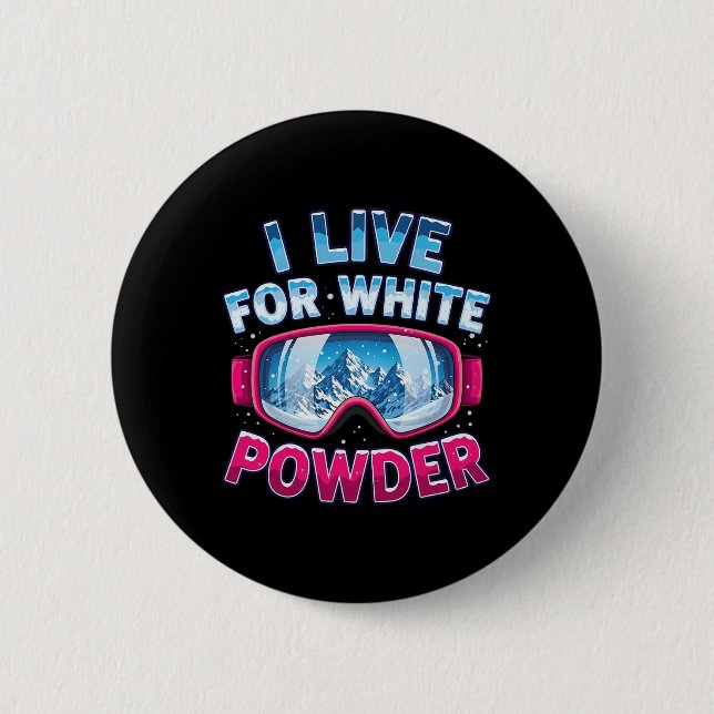 Snowboarding Cool Snowboarder Skiing Freestyle Alp 2 Inch Round Button (Front)