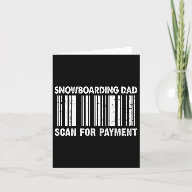 Snowboarding Dad Scan For Payment Barcode Father's Card (Front)