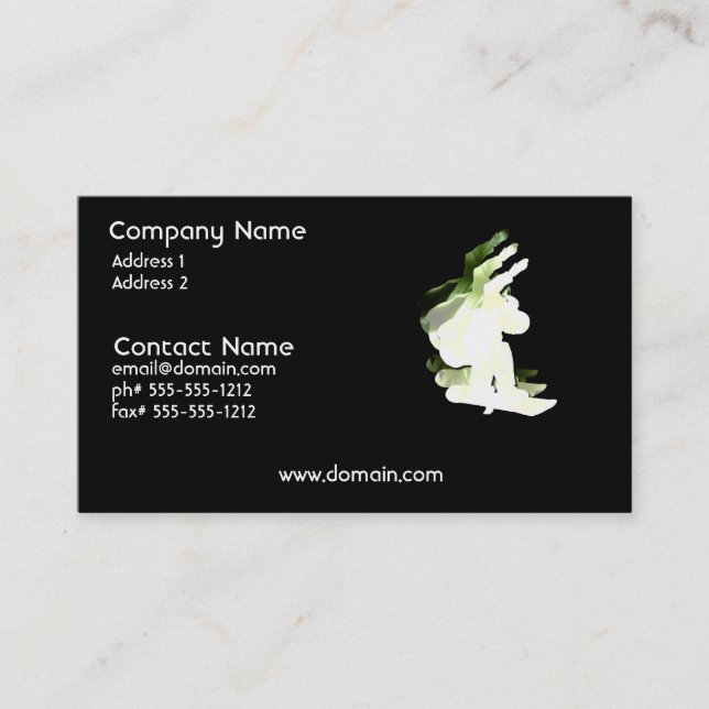 Snowboarding Design Business Card (Front)