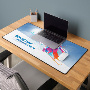 Snowboarding desk mat