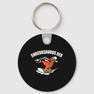 Snowboarding Dinosaur Funny Snowboard Kid Gift  Keychain