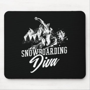 Snowboarding Diva Freestyle Winter  Mouse Pad