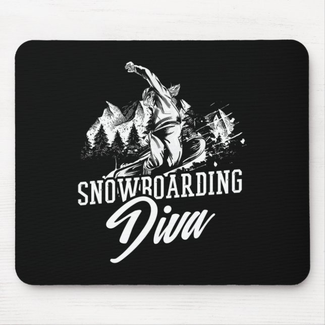 Snowboarding Diva Freestyle Winter  Mouse Pad (Front)