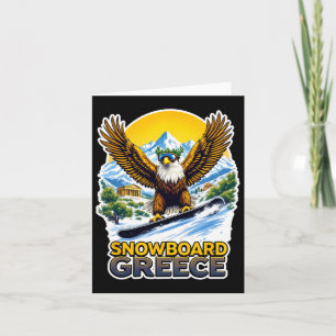 Snowboarding Eagle In Greece Scenic Card