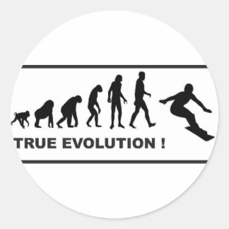 snowboarding evolution classic round sticker
