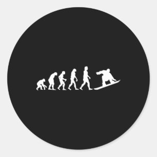 Snowboarding Evolution Freestyle Alpine Snowboard  Classic Round Sticker