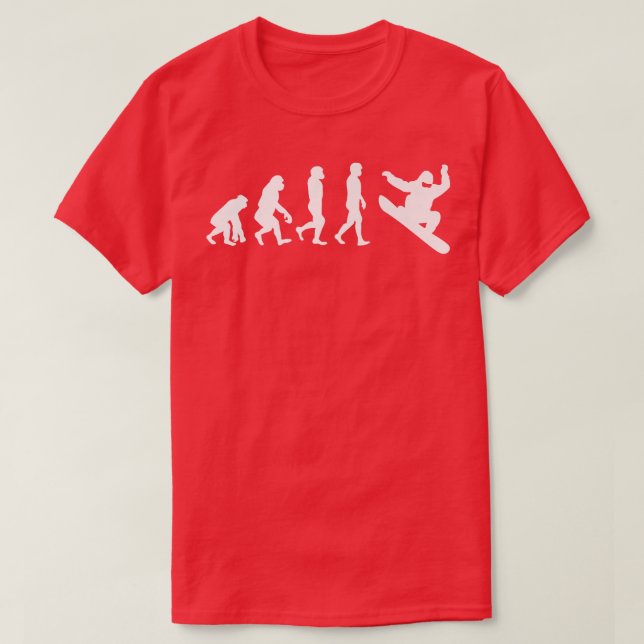 Snowboarding Evolution Funny Snow Boarding Epert W T-Shirt (Design Front)