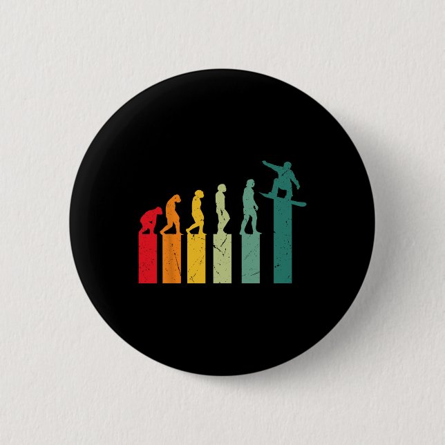 Snowboarding Evolution Mountains Ski Slope Snowboa 2 Inch Round Button (Front)
