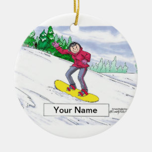 Snowboarding - Female Ceramic Ornament