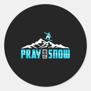 Snowboarding For Pray Snow Jesus Classic Round Sticker