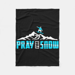 Snowboarding For Pray Snow Jesus  Fleece Blanket