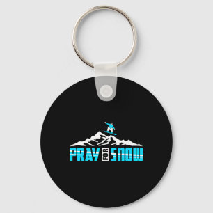 Snowboarding For Pray Snow Jesus Keychain