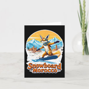 Snowboarding Fox In Morocco Adventure Card