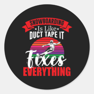 Snowboarding Fun Winter Hob Classic Round Sticker