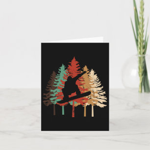Snowboarding Gift Design Vintage Pine Tree Style Card