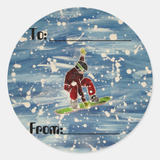 Snowboarding gift labels