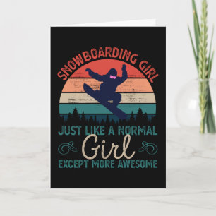 Snowboarding Girl Gift Awesome Snowboard Card