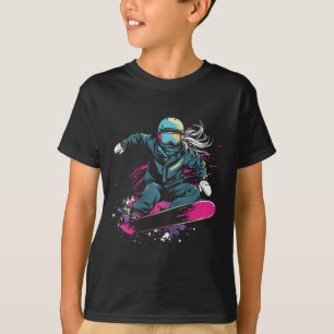 Snowboarding Girl Graphic  T-Shirt