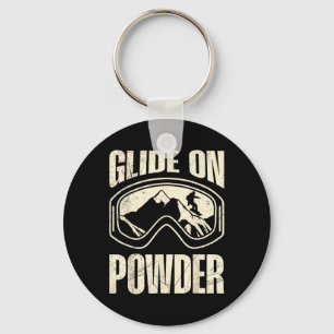 Snowboarding Glide On Powder Funny Snowboard Child Keychain