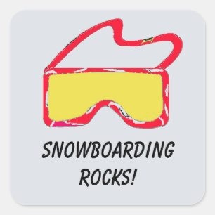 Snowboarding Goggles Square Sticker