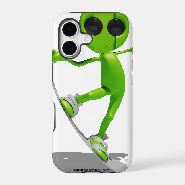 Snowboarding Green Alien iPhone 5 Case (Back)