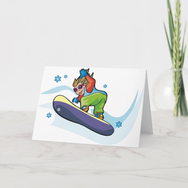 Snowboarding Greeting Cards (Front)
