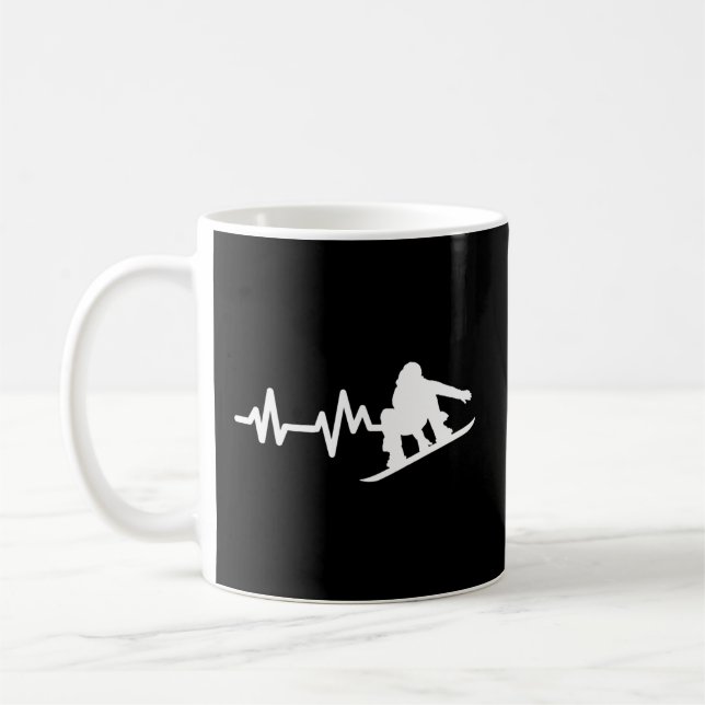 Snowboarding Heartbeat Snowboard Coffee Mug (Left)