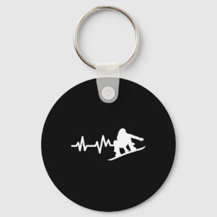 Snowboarding Heartbeat Snowboard Keychain