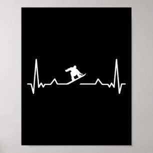 Snowboarding Heartbeat Winter Sport Gift For Snowb Poster
