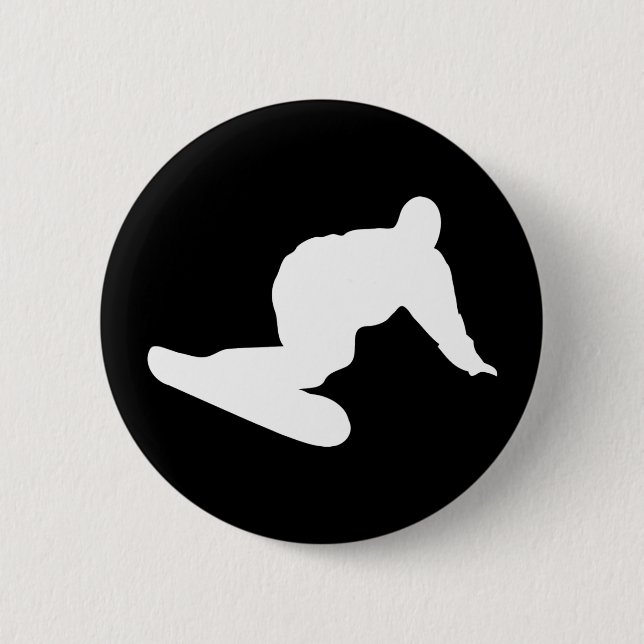 snowboarding icon 2 inch round button (Front)
