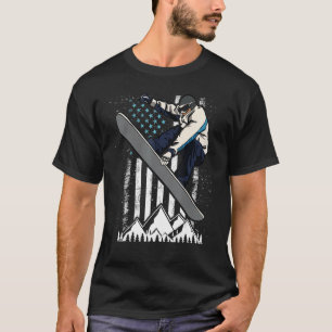 Snowboarding Indy Grab Trick on Snow Vintage Ameri T-Shirt