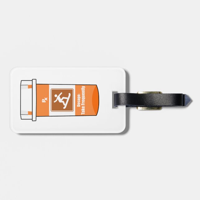 Snowboarding Is My Drug Luggage Tag (Back Horizontal)