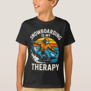Snowboarding is therapy retro mountain snowboard T-Shirt